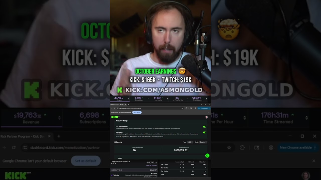 Kick VS Twitch 🤯 Asmongold Reveals October Earnings 💰