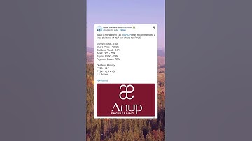 Anup Engineering Ltd has recommended a Final Dividend for FY25. #BreakingNews #StockMarket #Dividend