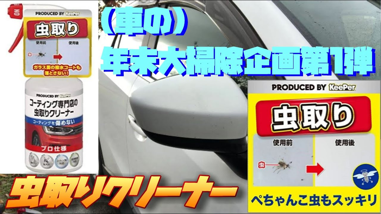 虫取りクリーナー 車の 年末大掃除企画第1弾 Cx 5 ミラーに付いた虫をクリーナーで取り除きました 使ったのはキーパー技研 Keeper技研 コーティング専門店の虫とりクリーナー Youtube