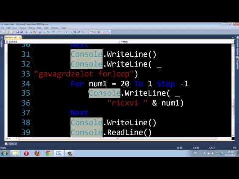 VB.NET tut 15 - for loop სრულად