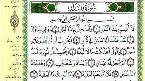 سورة البلد للقارئ ياسين الجزائري برواية ورش