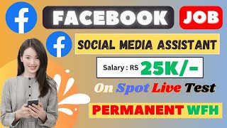 Facebook Job | Social Media Assistant (WFH) | Online Jobs | Job at Home | Work From Home jobs #jobs