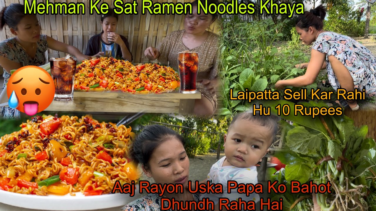 Subscriber Ke Sat Ramen Noodles Khaya🥵|| Aaj Mustard Leaf Sell Kar Rahi Hu 10 Rupees☘️