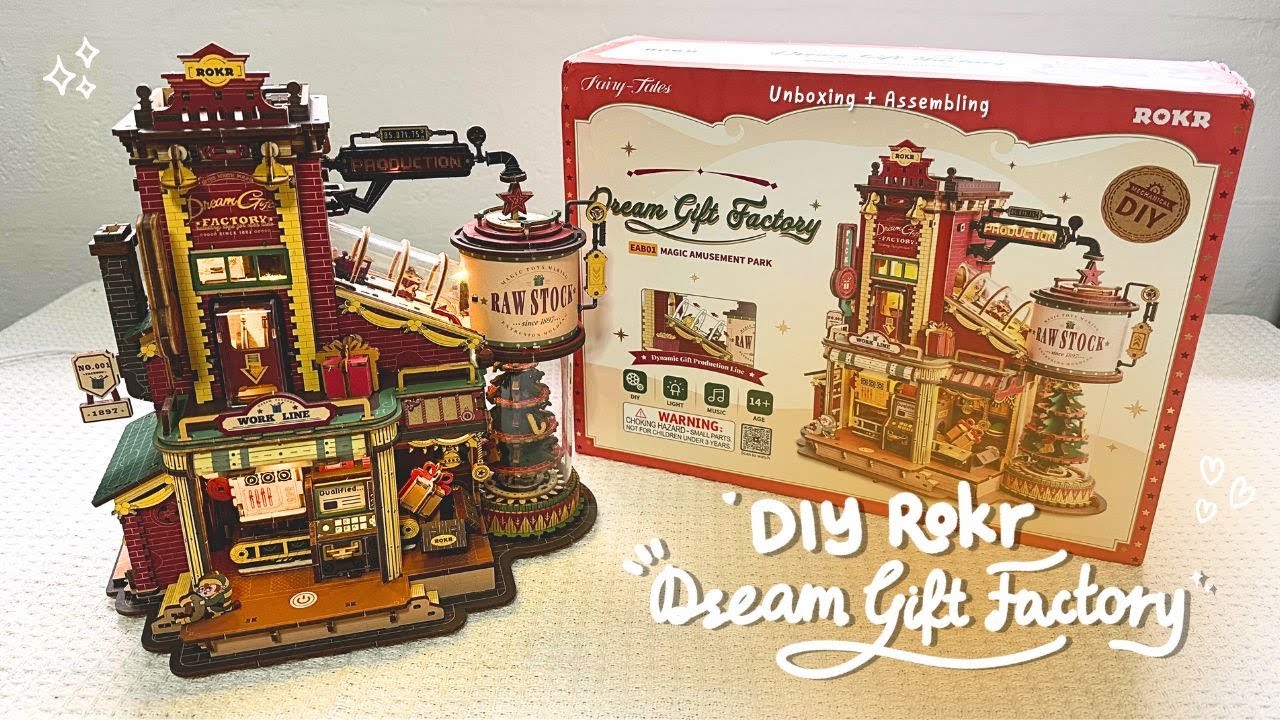 Unboxing & Assembling ROKR Dream Gift Factory - DIY with me/ Relaxing video/ ASMR ✨💕