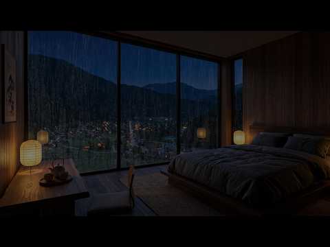Forest Rain Ambience in a Dark Bedroom (No Ads) ☁ Deep Relaxation