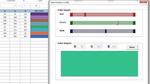 Colors Creation in VBA with User Form