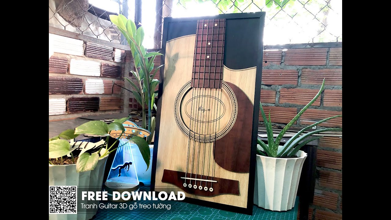 File tải mô hình cây đàn guitar bằng gỗ cắt laser lắp... - youtube