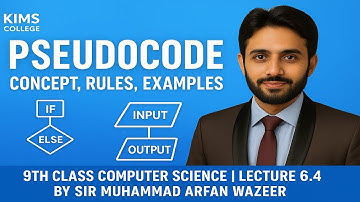 Lecture 6.4 | Pseudocode – Concept, Rules, Examples | 9th Class Computer Science | Chapter 6