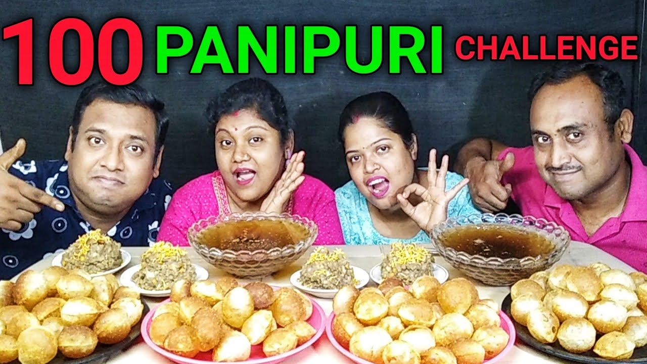 100 SPICY PANIPURI EATING CHALLENGE // FUCHKA EATING CHALLENGE // food family & more