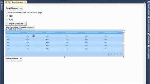 WebDataGrid- pdf xps export