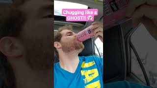 Chugging like a GHOST!! 👻  #thetitaniumjaw #chugchallenge #energydrink #ghost