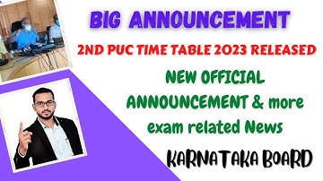 2nd PUC Time Table 2023 Karnataka Released |Official Announcement |Shah Sir Classes Finally Revealed
