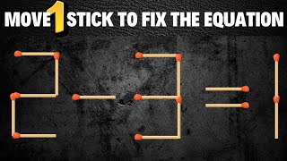 Move 1 Stick To Make Equation Correct, Matchstick Puzzle. by EASY & HARD 4,231 views 1 month ago 7 minutes, 26 seconds