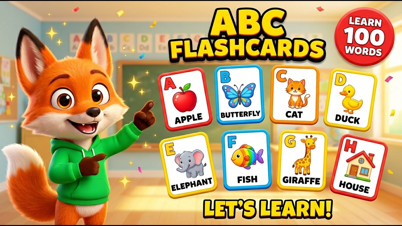 ABC Flashcards for Toddlers | First Words A-Z for Kids | Learn ABC with ...