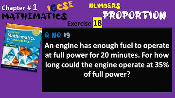 Cambridge IGCSE Extended Maths Solutions-Chapter1 Ex18 Q 19- Proportion-IGCSE Mathematics