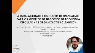 A Escalabilidade e os Custos de Transação para Economia Circular das Cleantechs - SEMEAD 2023