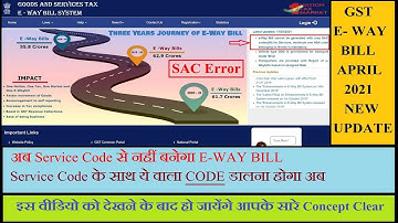 Service Code Error in E-WAY Bill | Solution For E-way Bill Service Code 99 Error | 99 Code Error