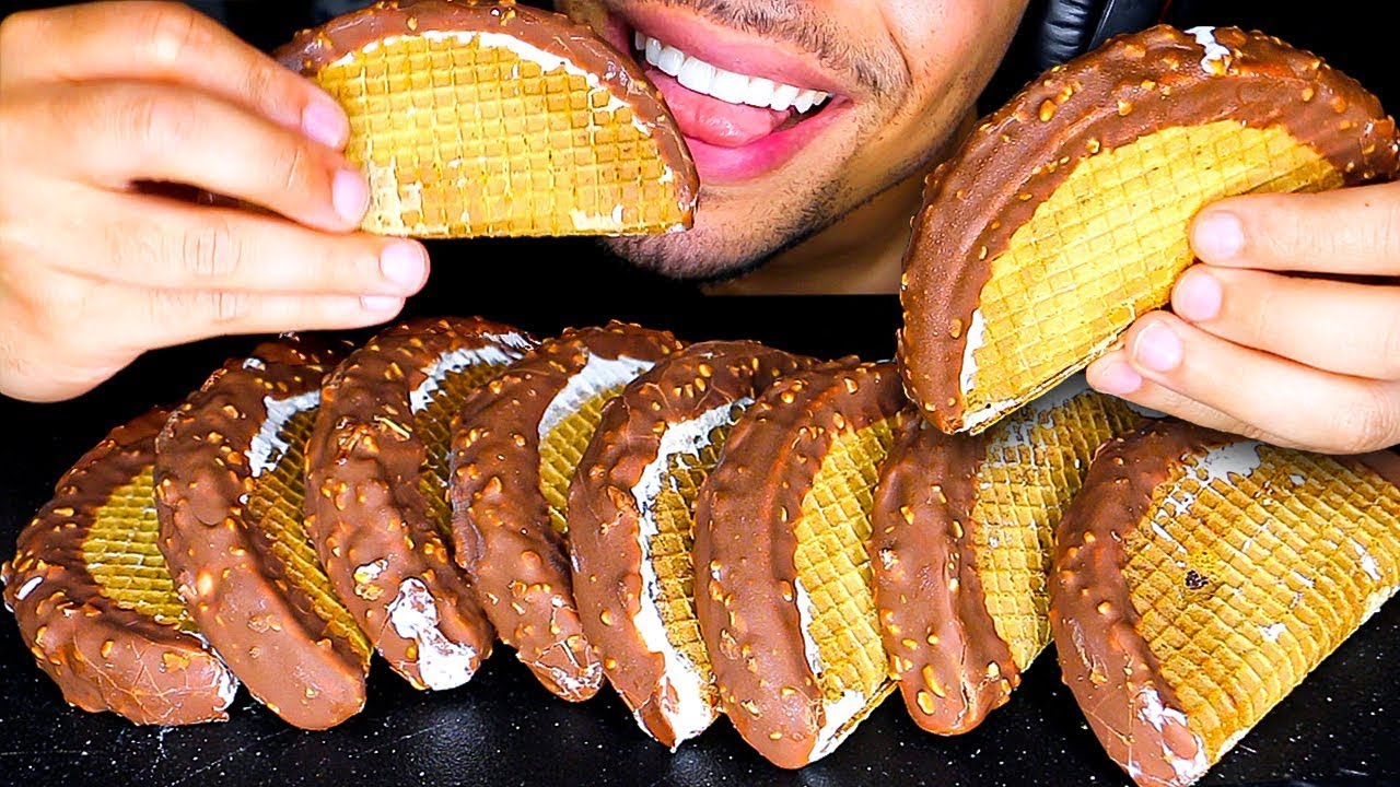 ASMR KLONDIKE CHOCO TACO *ICE CREAM TACOS* CHOCOLATE ORIGINAL DESSERT MUKBANG | JERRY CANDY ASMR