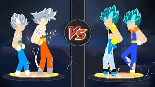 Goku UI & Vegeta UI VS Gogeta Ssj Blue & Vegito Ssj Blue - Stickman Warriors || My games Studio