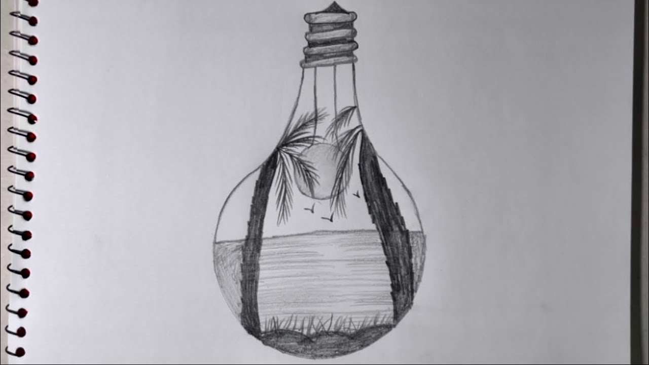 Pencil sketch of a scenery | step by step | easy drawing tutorial 