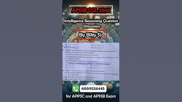 APSSB CGL 2024 I INTELLIGENCE REASONING I by Biky Sir #apssb #apssbcgl #apssbreasoning