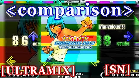 【DDR】 GORGEOUS 2012 [EXPERT] 譜面比較comparison：ULTRAMIX/SN