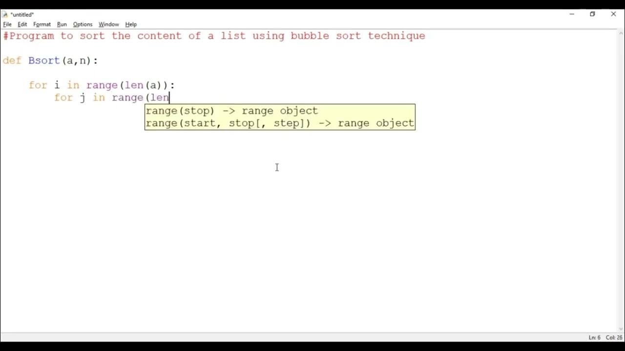 A Python user defined function to sort the contents of a list using the ...