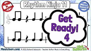 Rhythm Ninja 11   Quarter Notes Eighth Notes & Quarter Rests Rhythm Practice