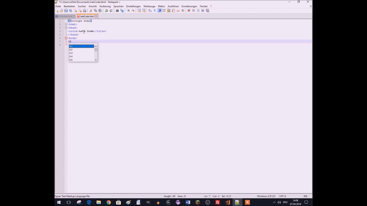 Let's Code HTML Part 1 - YouTube
