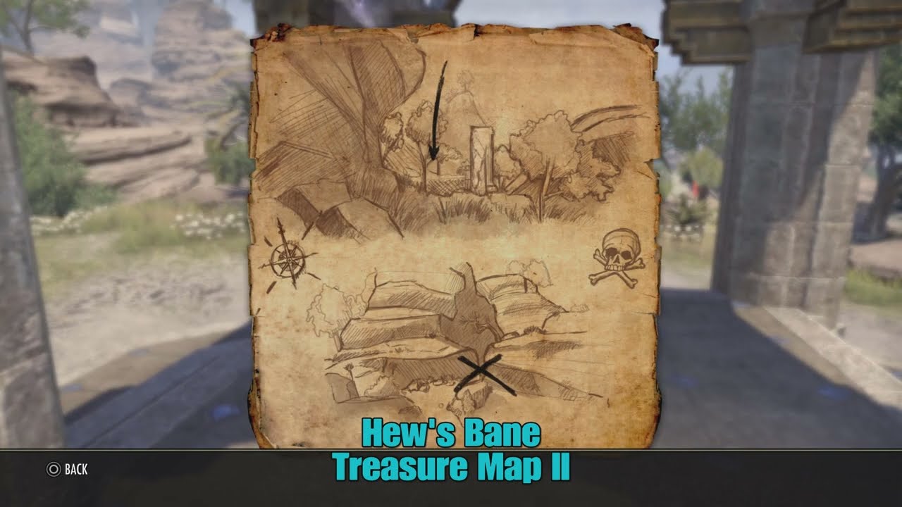 ESO, Hew's Bane, Treasure Map II, Location, The Elder Scrolls Online, Treasure Map 2