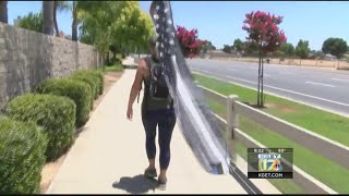 Local woman walks hoping to raise money for injured Houston police officer