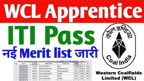 WCL Apprentice की एक और नई merit list जारी 2022, Western Coalfields Limited Apprentice Merit list