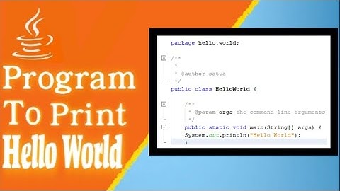 Java Program to print Hello World