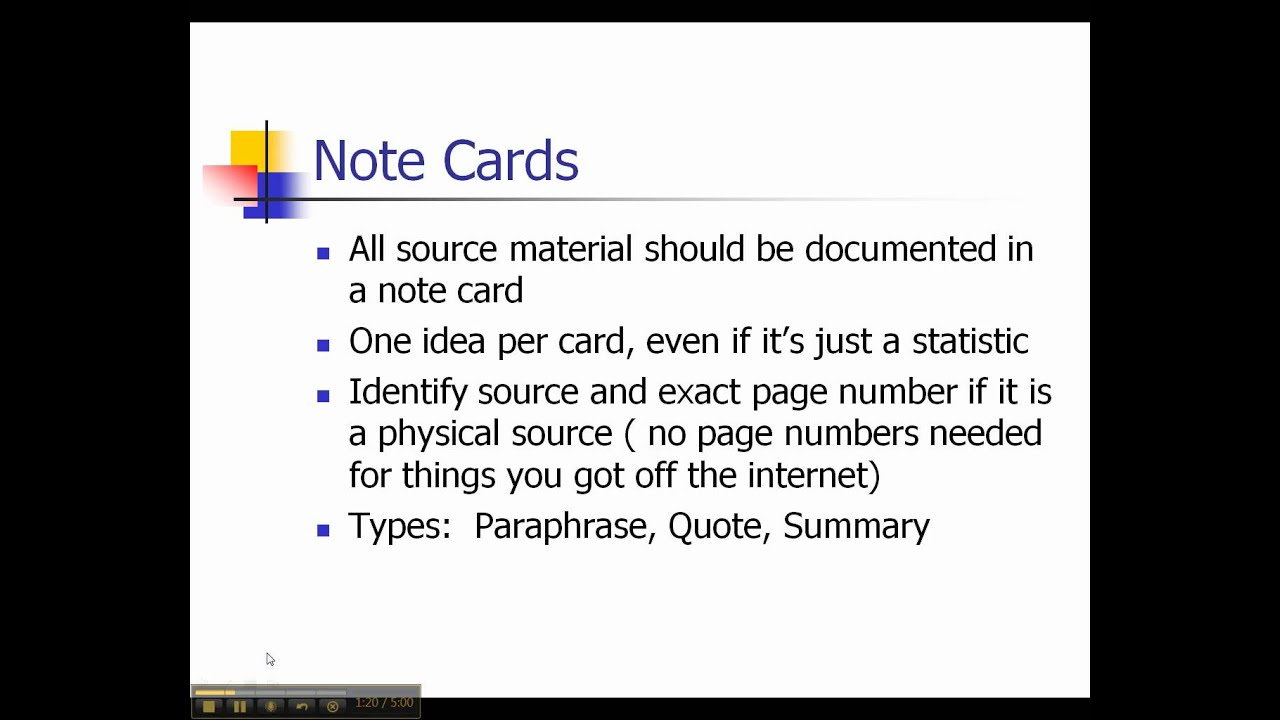 Creating Note Cards for Research - YouTube