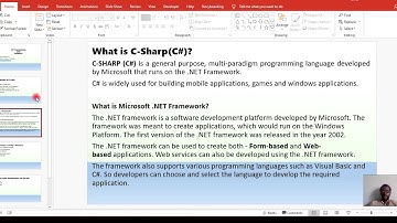 Introduction to C# Programming with Database Part 1