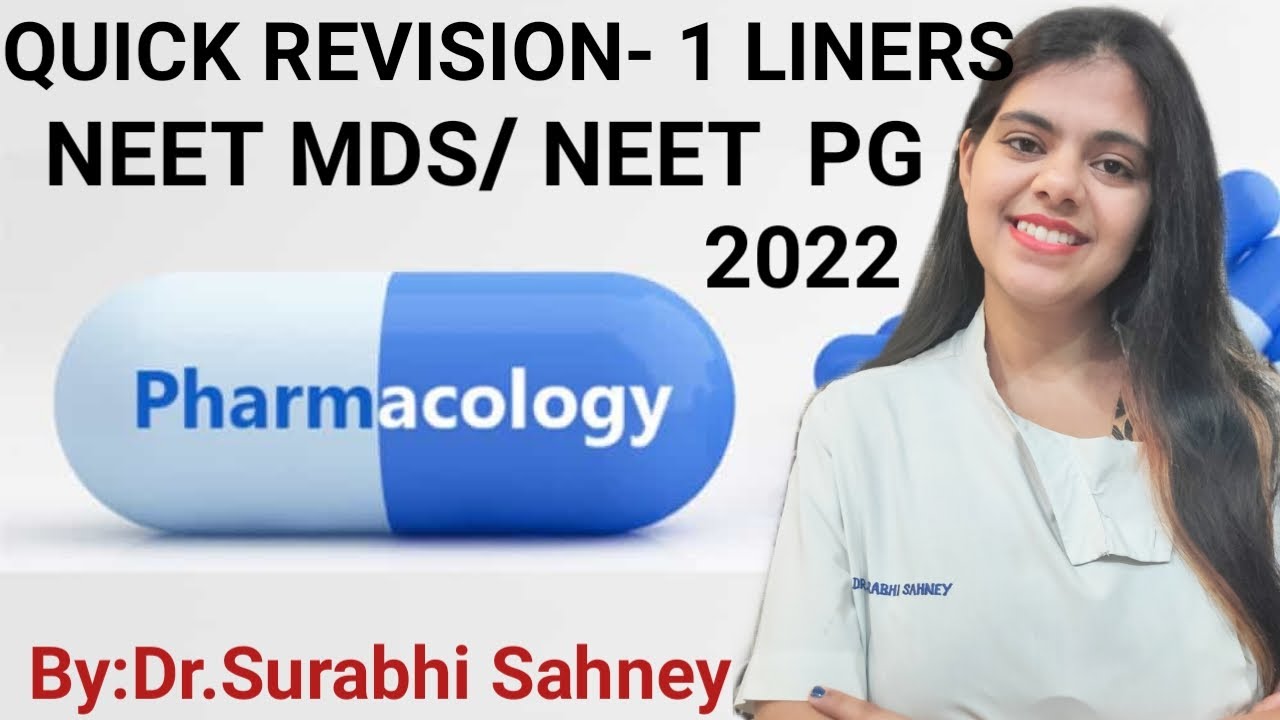 GENERAL PHARMACOLOGY - ONE LINERS OF PHARMACOLOGY FOR NEET PG / NEET ...