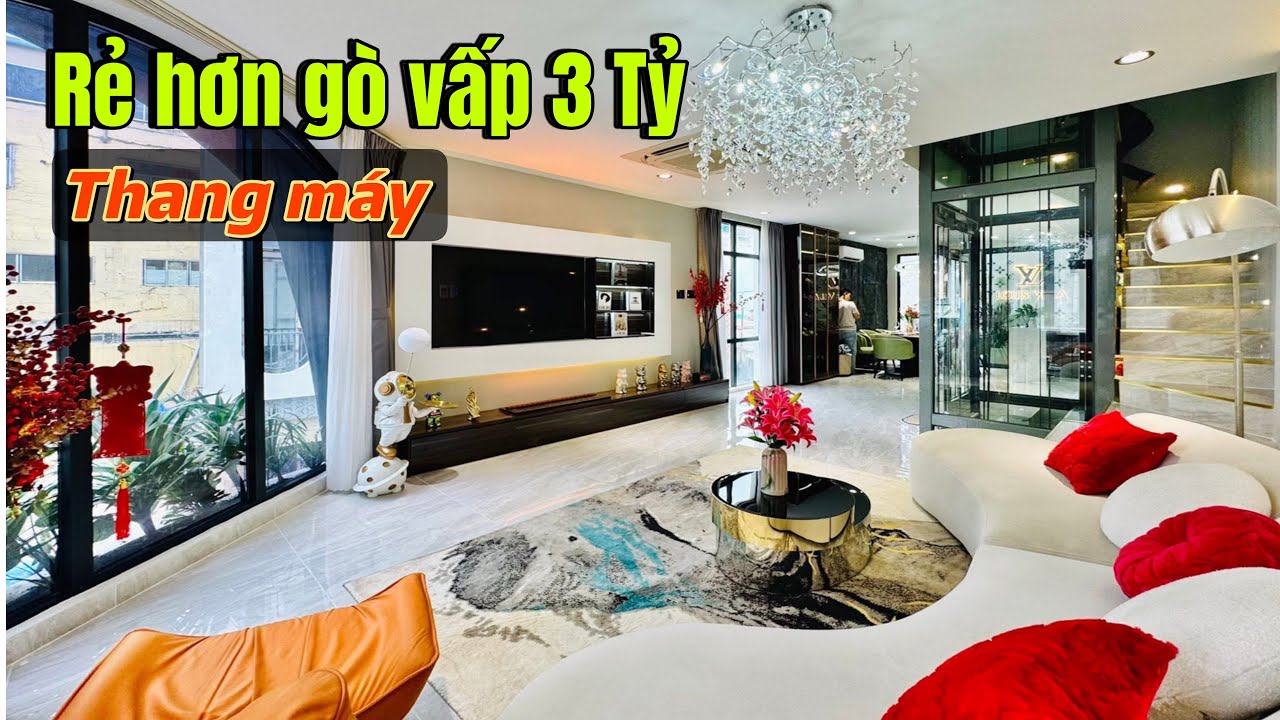 Rẻ Hơn Gò Vấp 3 Tỷ | Nhà Thang Máy 5 Lầu thiết kế Có Gu - 2 Mặt Tiền Tương Lai dự phóng đường 40M  