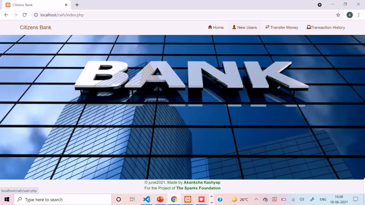 Basic Banking Website with Source code | Web Development | The Sparks Foundation