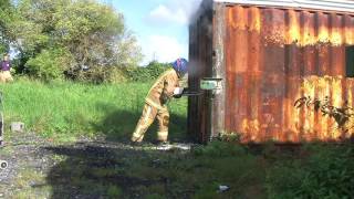 Fire scenario in freight container