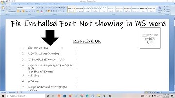 Bangla font not showing in MS Word
