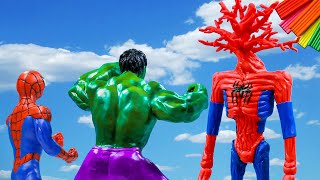 How to make tree head mod superhero Spiderman and Hulk, Captain America, Iron man with clay