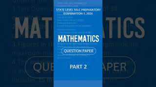 State Level SSLC Preparatory Examination-1, 2026 (Mathematics, English Medium)part 2#sslc2026