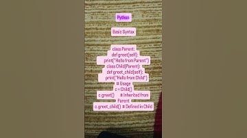 "Python Inheritance Example 🐍 | Accessing Parent and Child Class Methods"