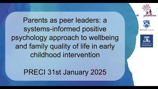 Parents as peer leaders: a systems-informed positive psychology approach