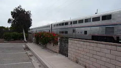 Amtrak Coast Starlight with P42's #17 and 158 (on time) through Grover Beach with a california car