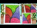 Simple abstract painting / Colorful Tree painting / Art Tactics