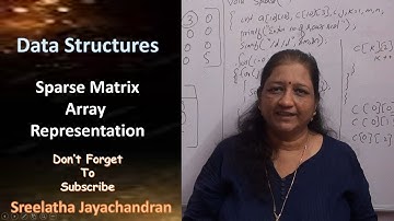 DS- 11 Data Structures- Sparse Matrix Array Representation|For KTU ,BCA and MCA students |Malayalam|