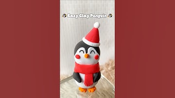 Easy and cute clay penguin.        #shorts #clayart #art #viral #trending