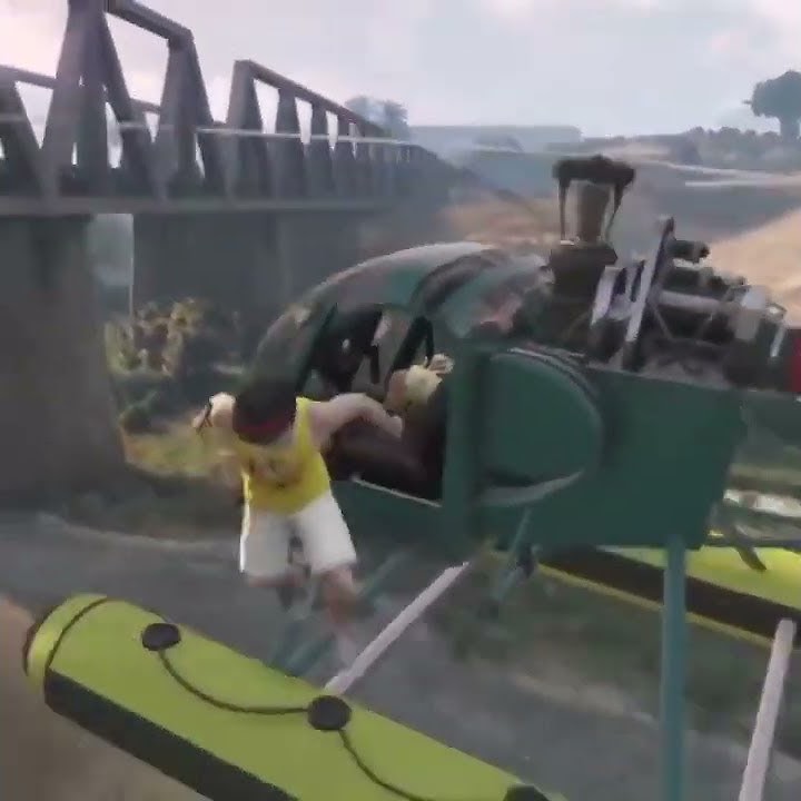 GTA 5 Thug life and Epic Moments Standing on Bridge #shorts