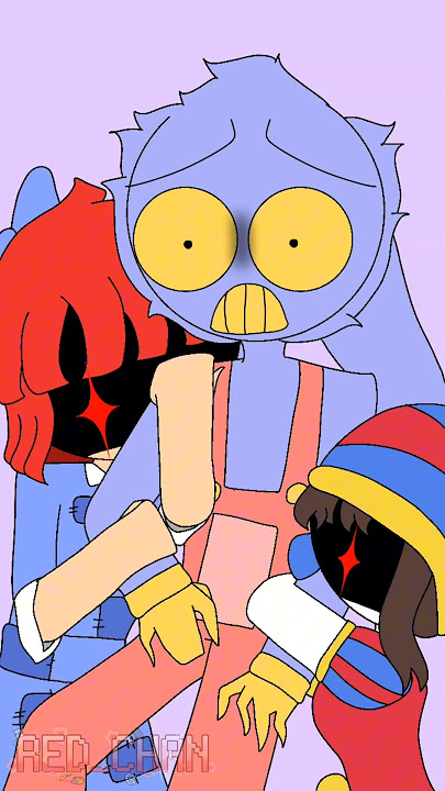 Paws Dance JAX 💜🐰/the amazing digital circus/ft:pomni,ragatha and red_chan (my oc)/#animation#shorts